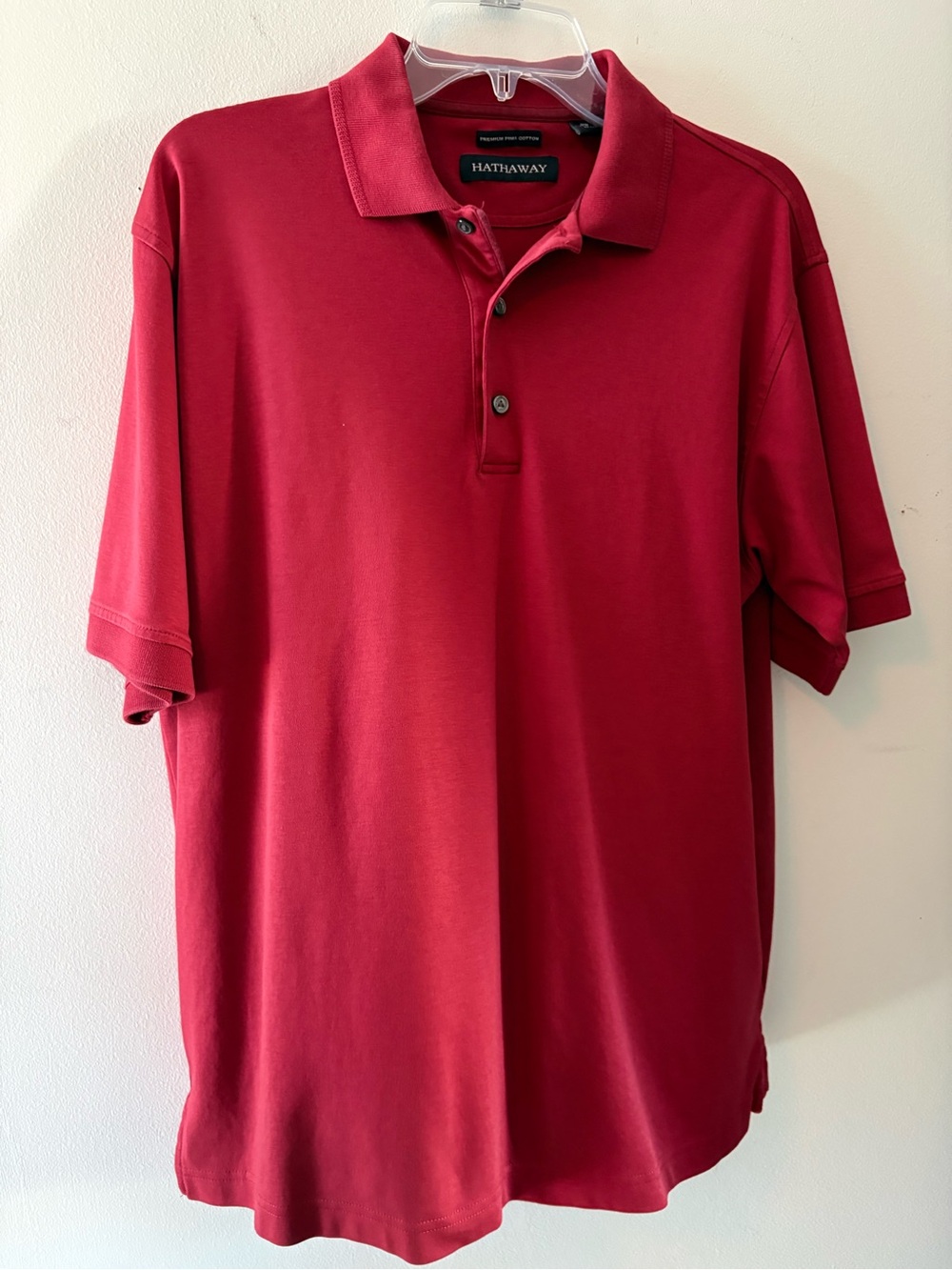Hathaway Men's Burgundy Polo Shirt - Classic Short Sleeve Premium Puma Cotton M